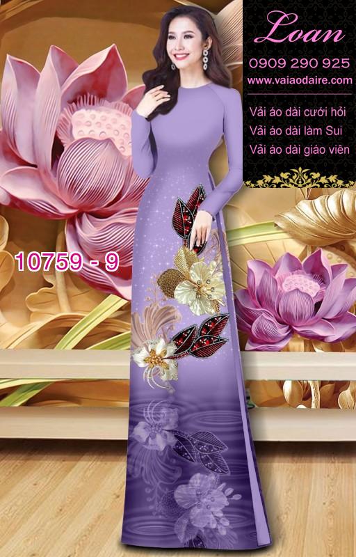 Vải áo dài hoa 3D