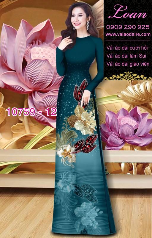 Vải áo dài hoa 3D