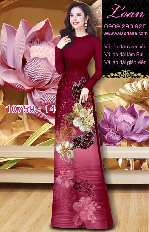 Vải áo dài hoa 3D