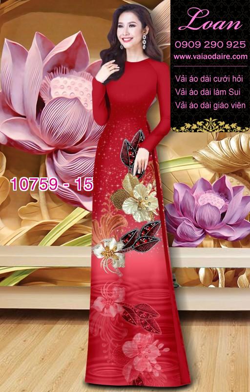 Vải áo dài hoa 3D