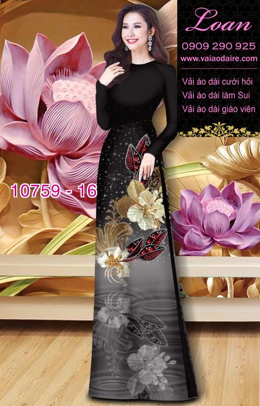 Vải áo dài hoa 3D