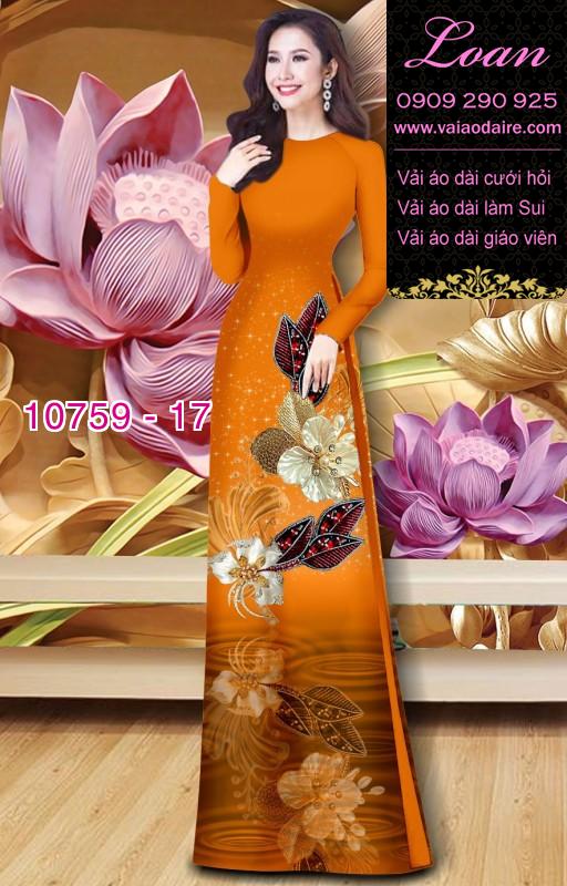Vải áo dài hoa 3D