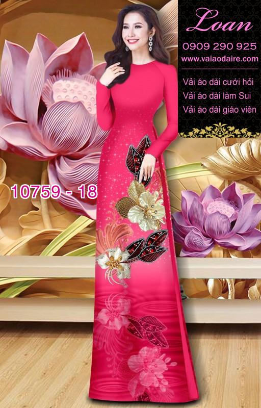 Vải áo dài hoa 3D