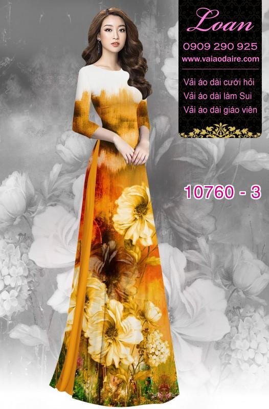 Vải áo dài hoa 3D