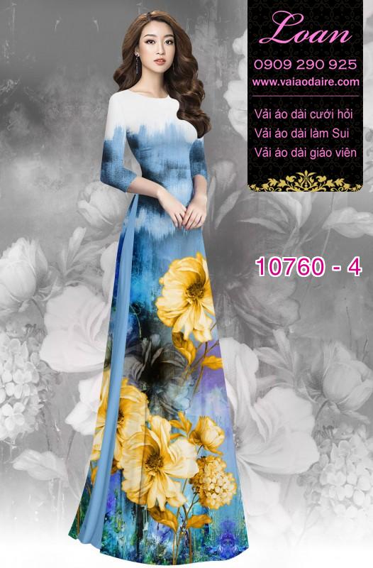 Vải áo dài hoa 3D