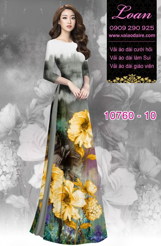 Vải áo dài hoa 3D