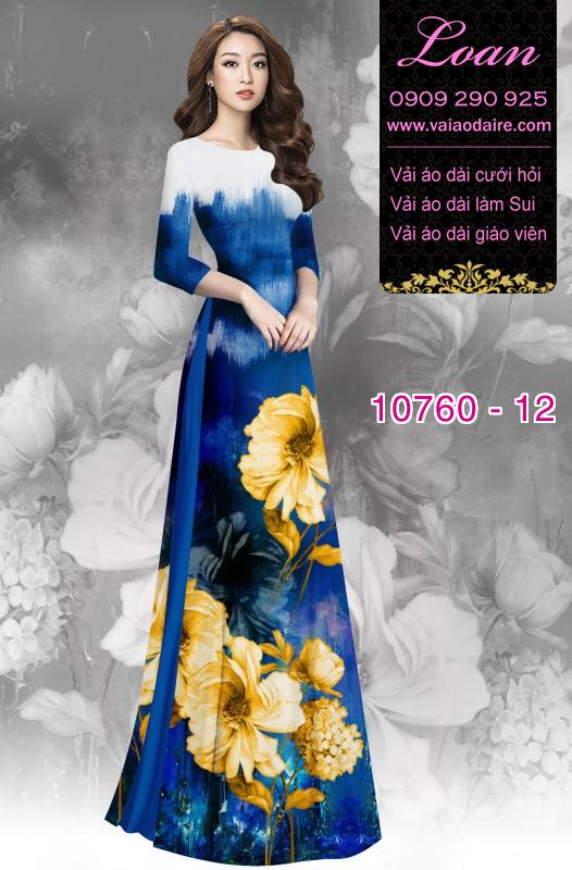 Vải áo dài hoa 3D
