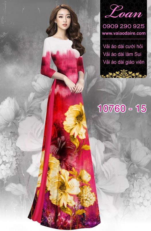 Vải áo dài hoa 3D