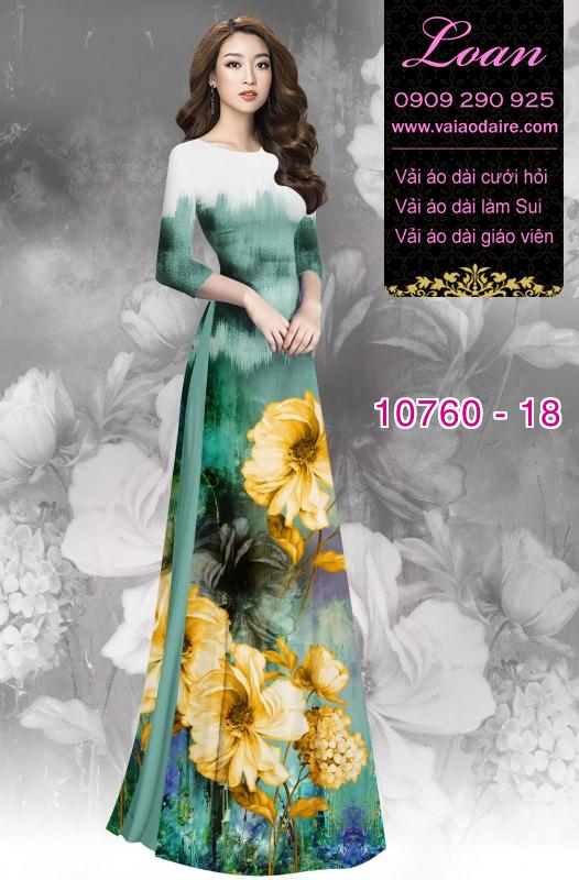 Vải áo dài hoa 3D
