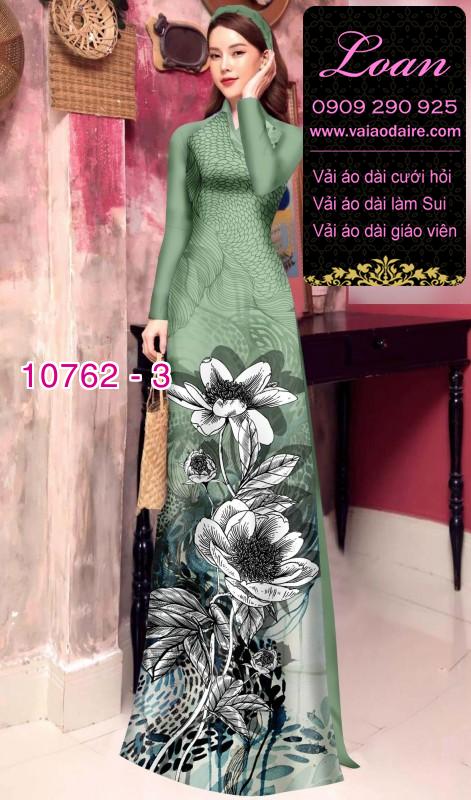 Vải áo dài hoa 3D