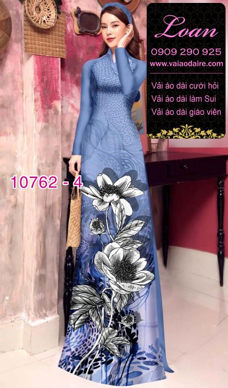 Vải áo dài hoa 3D