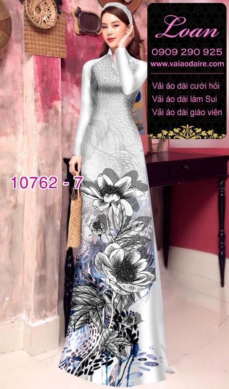 Vải áo dài hoa 3D