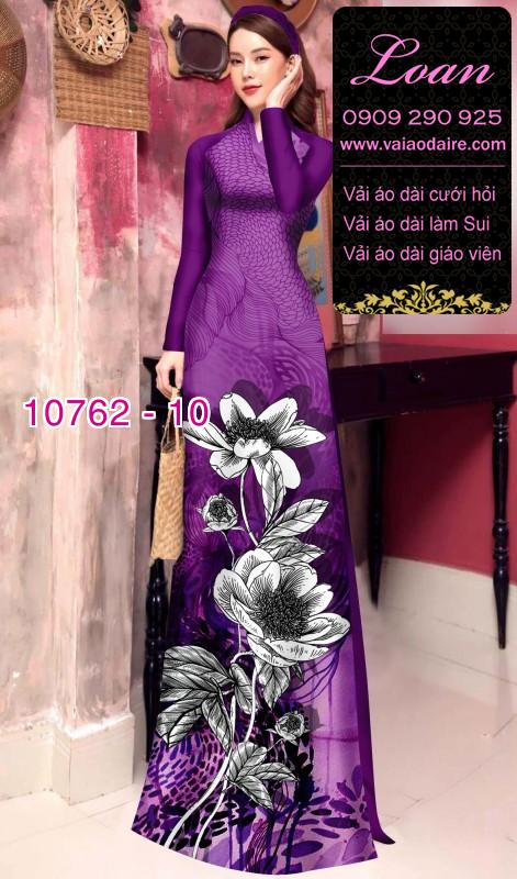 Vải áo dài hoa 3D