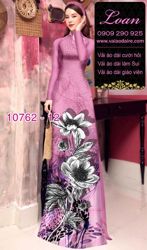 Vải áo dài hoa 3D