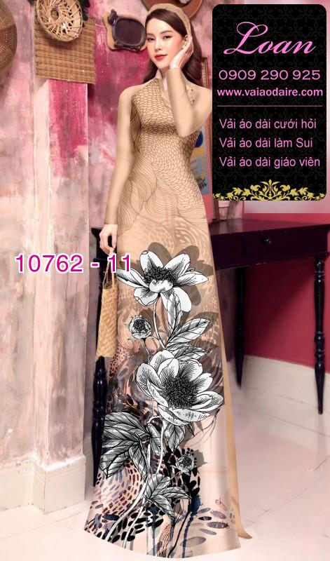 Vải áo dài hoa 3D