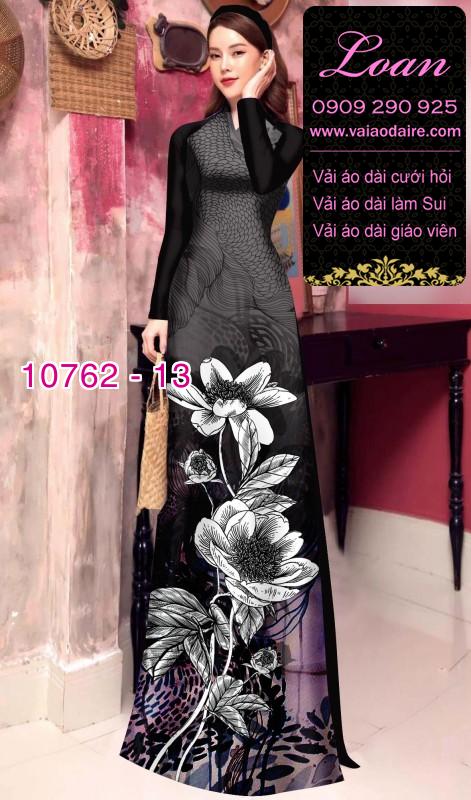 Vải áo dài hoa 3D