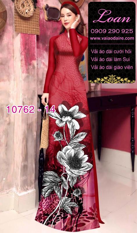 Vải áo dài hoa 3D