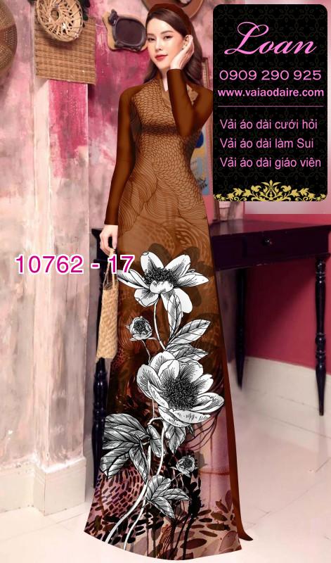 Vải áo dài hoa 3D