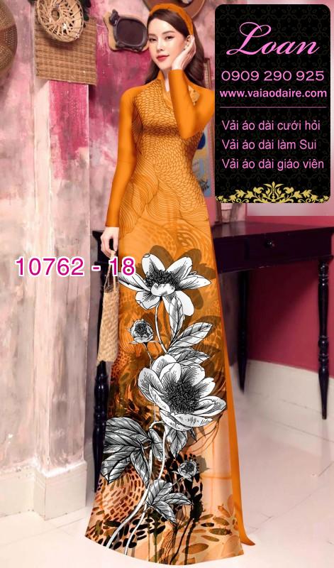 Vải áo dài hoa 3D