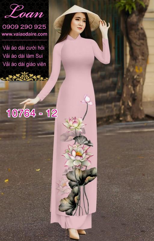 Vải áo dài hoa sen0 Vải áo dài hoa sen0
