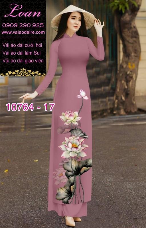 Vải áo dài hoa sen0 Vải áo dài hoa sen0