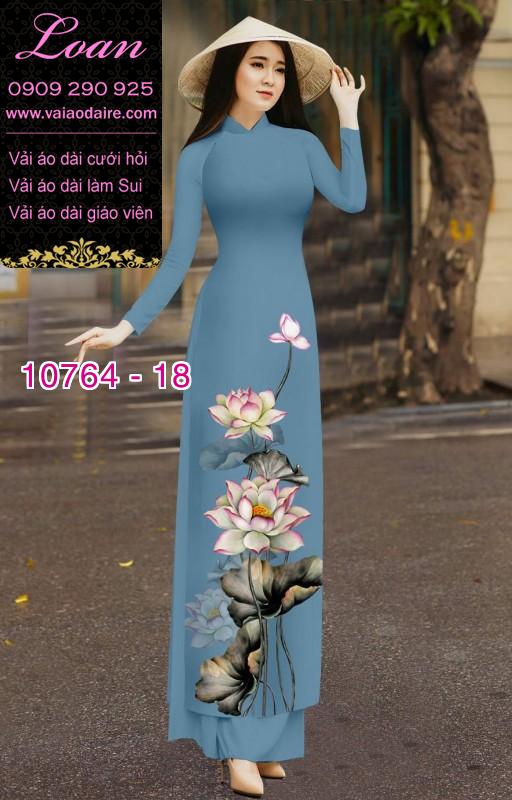 Vải áo dài hoa sen0 Vải áo dài hoa sen0