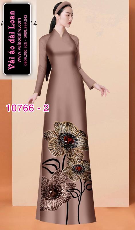 Vải áo dài hoa 3D