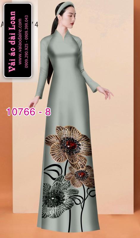 Vải áo dài hoa 3D