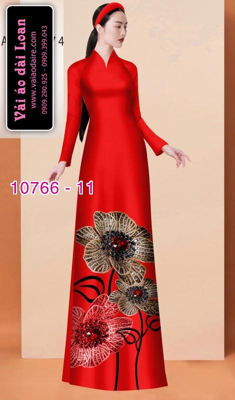 Vải áo dài hoa 3D