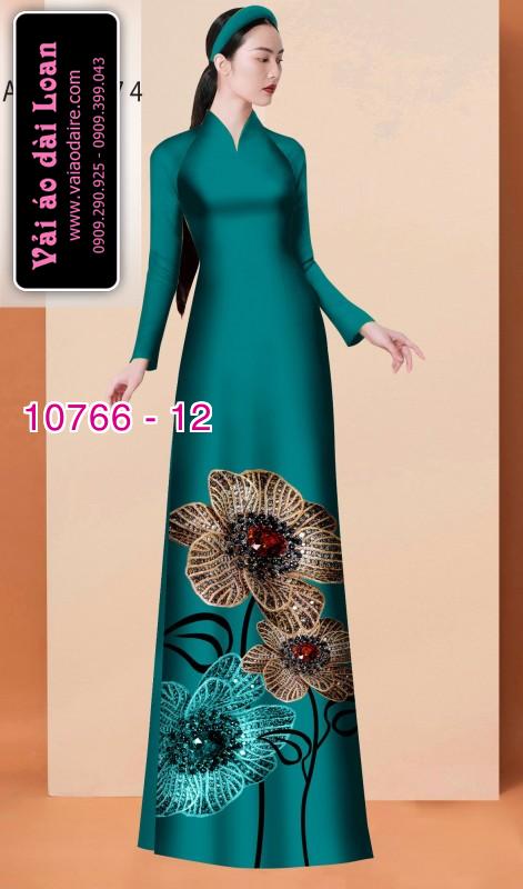 Vải áo dài hoa 3D