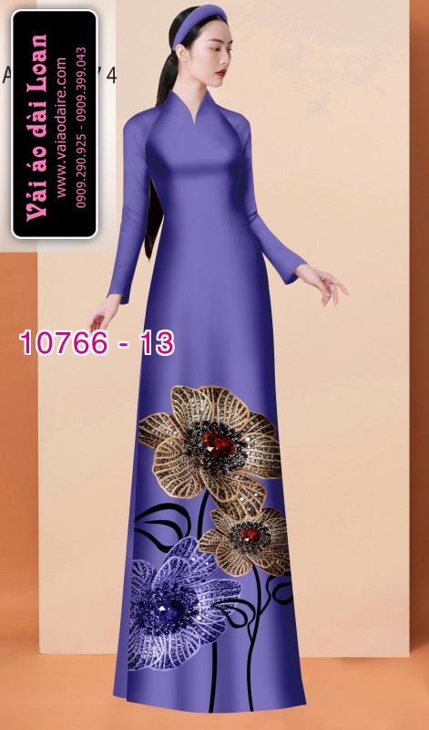 Vải áo dài hoa 3D