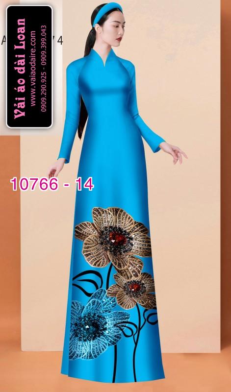 Vải áo dài hoa 3D