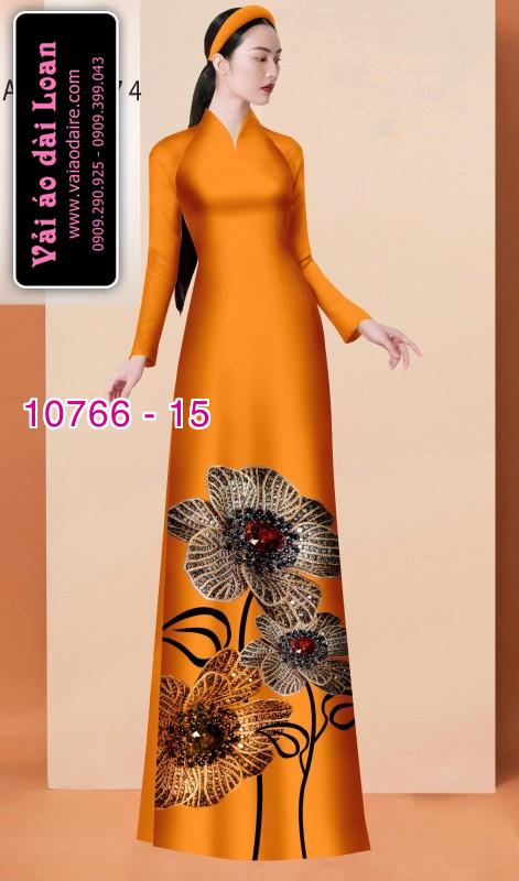 Vải áo dài hoa 3D