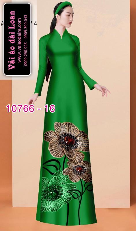 Vải áo dài hoa 3D