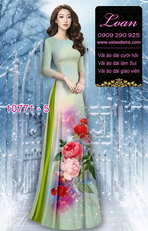 Vải áo dài hoa 3D