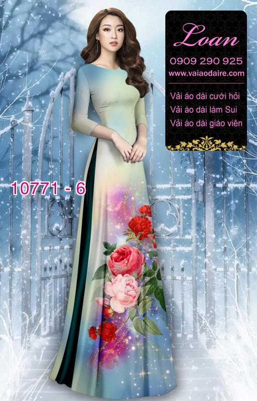 Vải áo dài hoa 3D