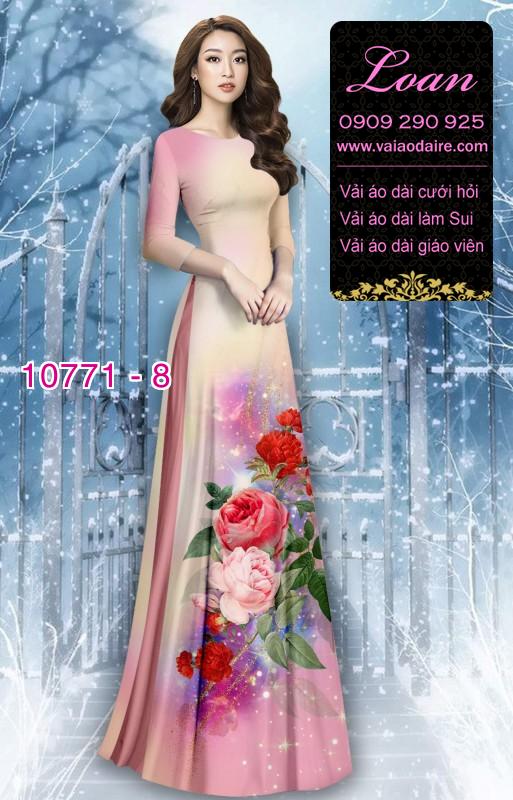 Vải áo dài hoa 3D