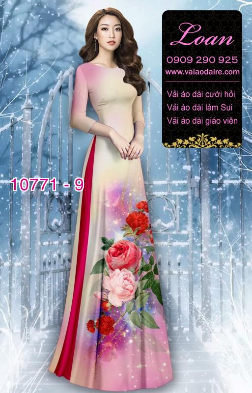 Vải áo dài hoa 3D