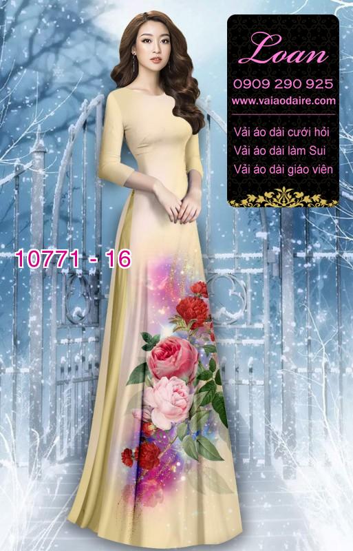 Vải áo dài hoa 3D