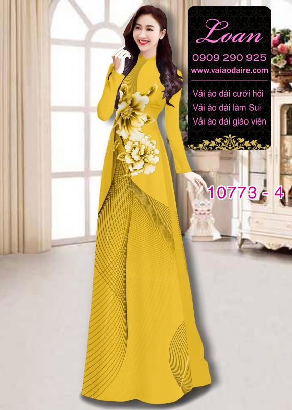 Vải áo dài hoa 3D