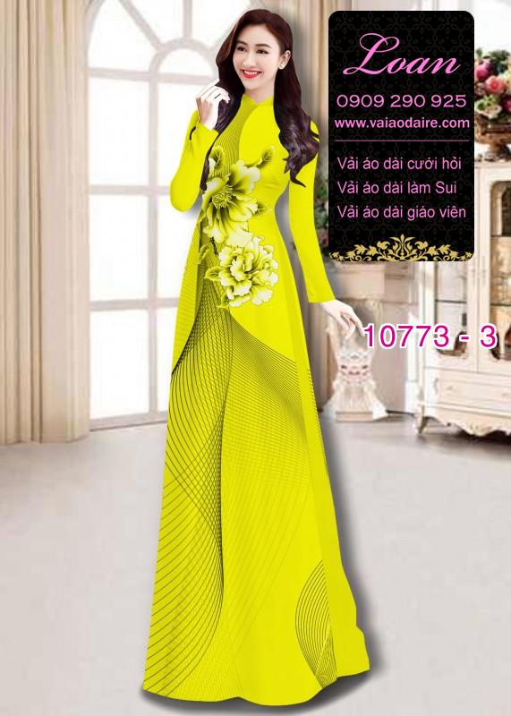 Vải áo dài hoa 3D