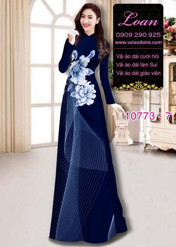 Vải áo dài hoa 3D