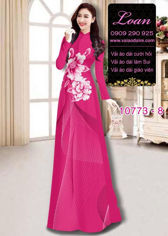 Vải áo dài hoa 3D