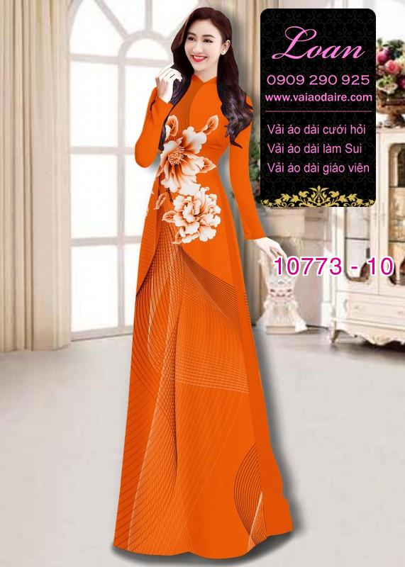 Vải áo dài hoa 3D