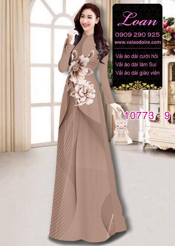 Vải áo dài hoa 3D