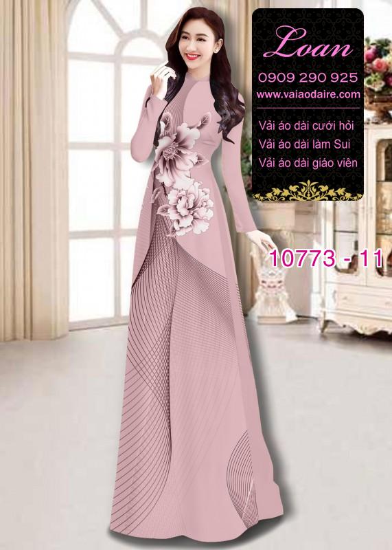 Vải áo dài hoa 3D