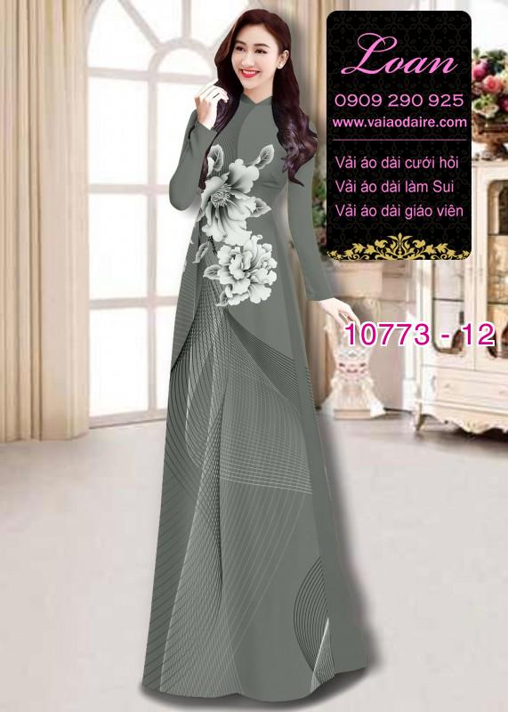 Vải áo dài hoa 3D