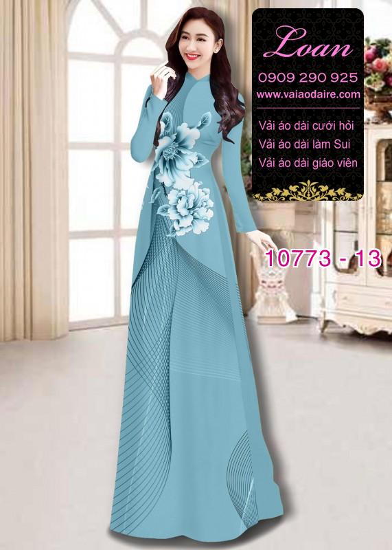 Vải áo dài hoa 3D