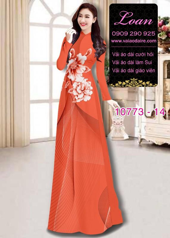 Vải áo dài hoa 3D