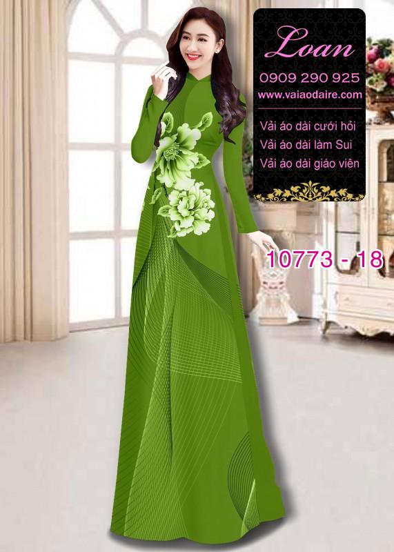Vải áo dài hoa 3D